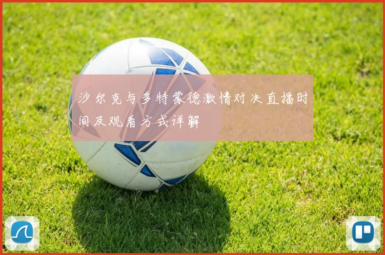 沙尔克与多特蒙德激情对决直播时间及观看方式详解